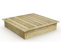 WICKEY King Kong 145 x 145 cm Bac à sable avec couvercle Bac à sable avec banquette Jardin Enfants Bac à sable pour enfants