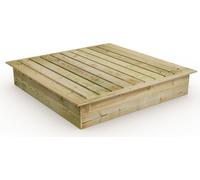 WICKEY King Kong 165 x 165 cm Bac à sable avec couvercle Bac à sable avec banc Jardin Enfants