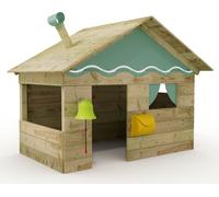 WICKEY Maison de jeu pour enfants Hostel avec toit en bois et fenêtre - bleu pastel