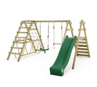 WICKEY Portique balançoire Aire de jeux Smart Shake avec toboggan vert - extension d'escalade