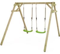 WICKEY Portique de balançoire pour enfants Smart Move Balançoire, portique de balançoire, balançoire double, balançoire en bois - vert pomme