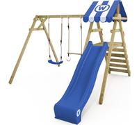 WICKEY Portique balançoire Aire de jeux Smart Ace avec toboggan bleu