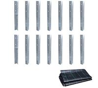 Wickey SolidLock Lot de 14 ancrages d'angle en Acier galvanisé à Chaud pour Tours de Jeu, balançoires, cabanes sur pilotis avec Non-tissé Anti-Mauvaises Herbes