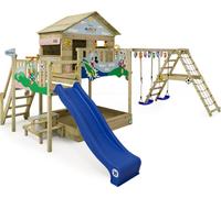 WICKEY Tour de jeux Disney Mickey Mouse & Friends Saga avec balançoire & toboggan, maison sur pilotis avec bac à sable, échelle d'escalade & accessoires de jeu