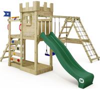 WICKEY Tour de jeux GateFlyer avec annexe à grimper, double balançoire et toboggan - vert