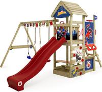 WICKEY Tour de jeux Marvel Spider-Man Adventure avec balançoire & toboggan, tour d'escalade avec toit en bois, bac à sable, échelle & accessoires de jeu