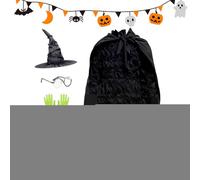 wickked Witch Costume - Witches Costume Accessories Set, Witches Dress For Kids, Halloween Cosplay | 5-12 Years Old Children Dress-up Outfit For Holiday, Party, Stage Performance Event, Drama