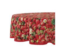 Wicotex - Nappe en toile cirée ronde 160 cm Fraise
