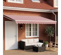 Wicterencia Auvent électrique 5 x 3 m avec LED, capteur météo et bras extensibles pour terrasse, balcon et jardin, protection contre le vent et la pluie, protection UV et brise-vue, design moderne