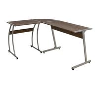 Wicterencia Bureau d'angle marron en bois avec espace de rangement et réglage de la hauteur - pour bureau, bureau à domicile, jeu et étude, peu encombrant, ergonomique, de haute qualité, pliable