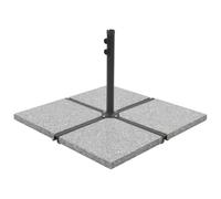 Wicterencia Lot de 4 plaques de poids de parasol carrées gris granit 100 kg Support de parasol stable pour terrasse, balcon, jardin, extérieur avec plaques robustes en béton et acier