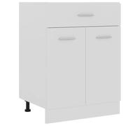 Wicterencia Lyon Armoire basse blanche avec tiroir en bois de 60 x 46 x 81,5 cm pour cuisine, buffet, armoire multifonction, vitrine, étagère de rangement, buffet, armoire haute