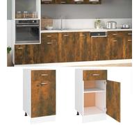 Wicterencia Meuble bas avec tiroir Lyon chêne fumé 40 x 46 x 81,5 cm Armoire multifonction pour cuisine, espace de rangement, vitrine, armoire d'appoint, étagère de cuisine, buffet de cuisine, commode