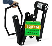 WIDDER 120cm Antivol vélo extrêmement sûr Serrure à combinaison [Niveau Titan-Acier 15] Antivol pliant vélo de 120 cm Serrure à combinaison avec support - Antivol vélo électrique & e-scooter avec code