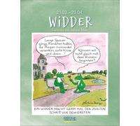 Widder 2026: Sternzeichenkalender-Cartoonkalender als Wandkalender im Format 19 x 24 cm.