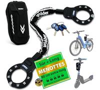 WIDDER Antivol à menottes sécurisé [80 cm, 4 clés, acier massif 8 mm] Antivols pour e-trottinette avec sac - Antivol à menottes pour e-trottinette & vélo