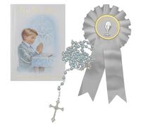Widdle Gifts C5202 Coffret cadeau de première communion avec livre, chapelet et rosace pour garçon