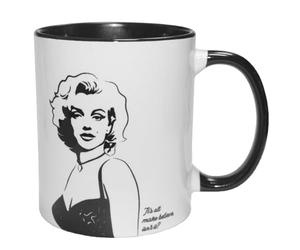 Widdle Gifts Mug Marilyn Monroe noir et blanc 325 ml Icône Cadeau pour elle/lui