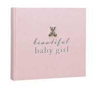 Widdop Album photo pour bébé 50 152 x 102 cm avec attache en peluche argentée - Belle petite fille