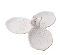 Widdop And Co. Country Living Lot de 3 plateaux de service en céramique émaillée Motif écureuil et gland Blanc 23 x 23 cm