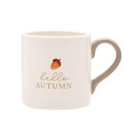 Widdop and Co. - Country Living - Tasse en céramique émaillée blanc/gris 300 ml - Hello Autumn. Décoration d'intérieur pour thé, café, cuisine et salle à manger + amoureux de l'automne et de la nature