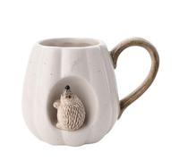 Widdop and Co. - Country Living - Tasse en céramique émaillée blanche en forme de hérisson - Décoration d'intérieur pour thé, café, cuisine et dîners - Pour les amoureux des animaux et de la nature -