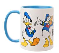 Widdop and Co. - Disney Donald Duck - Tasse en grès émaillé bleu clair/blanc avec icônes et méchants - Produit sous licence officielle Disney (325 ml).