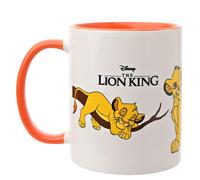 Widdop and Co. - Disney Le Roi Lion - Tasse Simba - Orange/blanc en grès émaillé Icônes et méchants Simba, Sarafina et Zazu - Produit sous licence officielle Disney (325 ml).