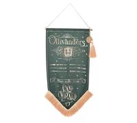 Widdop and Co Harry Potter Bannière murale Ollivanders Vert avec pompons or rose 60 x 30 cm Texte décoratif et motifs magiques