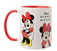 Widdop and Co. - Mug Disney Minnie - Tasse à boire en grès émaillé rouge/blanc avec icônes et méchants - Produit sous licence officielle Disney (325 ml).