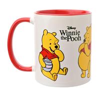 Widdop and Co. - Mug Disney Winnie l'ourson - Tasse rouge/blanc en grès émaillé avec icônes et méchants - Produit sous licence officielle Disney Merchendise (325 ml).