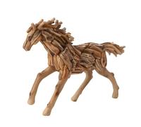 Widdop and Co. Naturecraft - Collection bois flotté - Statue de cheval autoportante effet bois - Figurine/ornement décoratif - Articles ménagers pour les amoureux des animaux et les amateurs de faune.