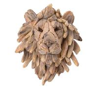 Widdop and Co. Naturecraft - Collection bois flotté - Statue murale autoportante en forme de tête de lion effet bois - Décoration d'intérieur pour les amoureux des animaux et les amateurs de faune.