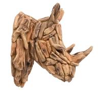 Widdop and Co. - Naturecraft - Collection bois flotté - Statue murale effet bois tête de rhinocéros / figurine / ornement décoratif - Articles ménagers pour les amoureux des animaux et les amateurs de