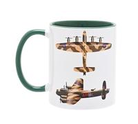 Widdop and Co RAF Mug en grès imprimé Lancaster - 325 ml - Tasse pour boissons chaudes, café, thé - Cadeau pour la fête des pères, un anniversaire, pour lui, elle - Tasse militaire de l'armée de l'air
