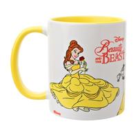 Widdop and Co. - Tasse Disney La Belle et la Bête - Tasse à thé jaune/blanc, café en grès émaillé Belle et Bête - Produit sous licence officielle Disney (325 ml).