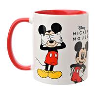 Widdop and Co. - Tasse Disney Mickey Mouse - Tasse à thé rouge/blanc, tasse à café en grès émaillé - Produit sous licence officielle Disney (325 ml).