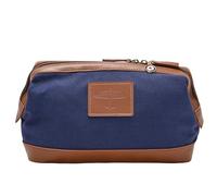 Widdop and Co. Trousse de Toilette Royal Air Force WW2 Lancaster Bomber en Toile et Simili Cuir - Produit sous Licence Officielle RAF Navy & Brown - Accessoire de Style de Vie pour Homme, Histoire et