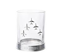 Widdop and Co Verre à whisky en métal sous licence officielle Royal Air Force RAF - Flèches rouges - Base gravée avec badge - Accessoire de vie pour hommes, fans d'histoire et d'aviation - 330 ml