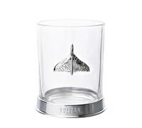 Widdop and Co Verre à whisky en métal sous licence officielle Royal Air Force RAF - Jet vulcain - Base gravée avec badge - Accessoire de vie pour hommes, fans d'histoire et d'aviation. 330 ml