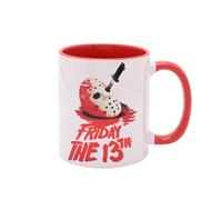 Widdop and Co Warner Bros Mug Friday The 13th - 325 ml / 11 oz - Motif masque Jason - Intérieur rouge - Tasse officielle de collection du film d'horreur - Cadeau effrayant pour les fans d'horreur