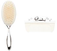 Widdop & Bingham - cg309c - Coffret Cadeau de Naissance / Baptême - Set Brosse & Peigne en Plaqué Argent - 16.2 x 8.2 x 5.6 cm