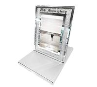 Widdop Cadre Photo Anniversaire de Mariage en Argent avec Strass pour 25e Anniversaire de Mariage