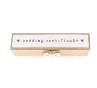 Widdop & Co Love Story Boîte en Bois pour Certificat de Mariage avec cœurs