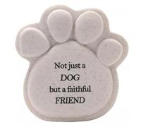 Widdop & Co. Pierre funéraire en forme de patte pour chien - Ornement funéraire avec verset de sentiment « Faithful Friend »