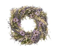 Widdop Couronne de fleurs séchées de 25 cm, couronne de fleurs artificielles pour porte d'entrée, couronne de fleurs artificielles, couronne de printemps pour mariage, couronne à suspendre Violet