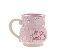 Widdop Disney Alice au pays des merveilles Mug Chat du Cheshire - Tasse en céramique rose en relief avec poignée - Cadeau de collection officiel pour les fans de Disney, les amateurs de fantaisie et