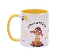 Widdop Disney Wish Valentino Wishes Come True Mug en céramique avec anse jaune Cadeau pour thé café