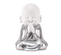 Widdop HESTIA HE1676 Bébé Bouddha Argent et Blanc Décoration Zen Enfant Mains ensemble