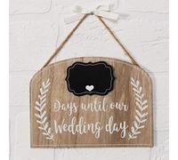 Widdop Love Story Countdown to Our Wedding Plaque MDF imprimée Couleur Bois